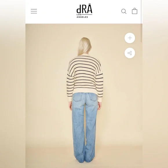 dRA LOS ANGELES (FROM ANTHROPOLOGIE) %100 COTTON AMARA STRIPED CARDIGAN - Picture 2 of 15